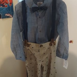 Boys shirt pants ties and overall stripes
